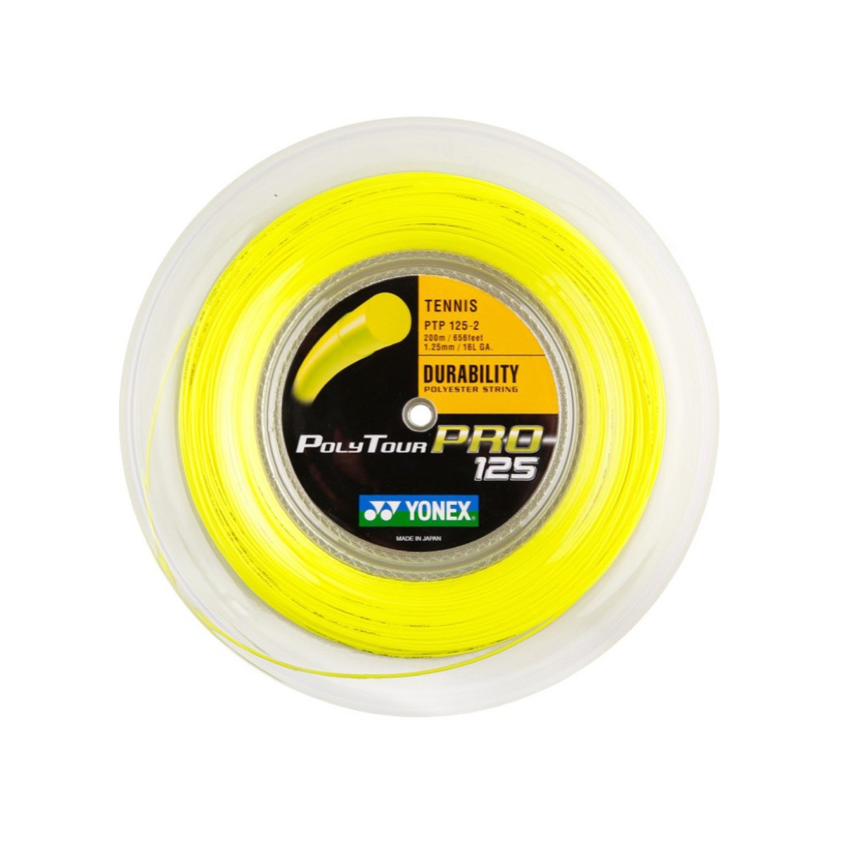 Yonex Carrete Polytour Pro 125 200 m - negro, amarillo